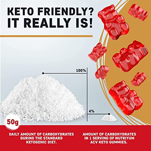 Keto ACV Gummies 1500 mg - ACV Keto Gummies Vegan Natural Advanced ACV Keto Gummies - Low Carbs ACV Gummies for Detox Cleanse, Gelatin-Free ACV Gummies - 60 pcs