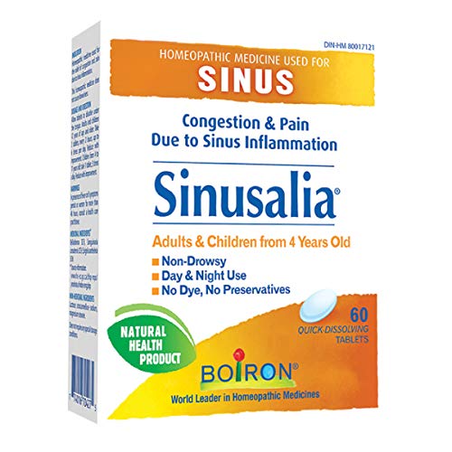 Pre-Order | Arrives in 5–10 Days – Boiron Sinusalia, 60 Tablets, Homeopathic Medicine for Nasal Congestion and Pain Related to Sinus Inflammation Like Stuffy Nose and Sinus Pressure, Non-Drowsy, For Ages 4 to Adult