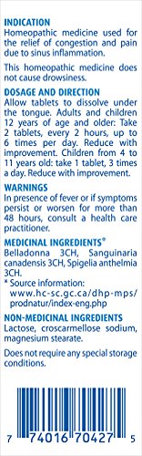 Pre-Order | Arrives in 5–10 Days – Boiron Sinusalia, 60 Tablets, Homeopathic Medicine for Nasal Congestion and Pain Related to Sinus Inflammation Like Stuffy Nose and Sinus Pressure, Non-Drowsy, For Ages 4 to Adult