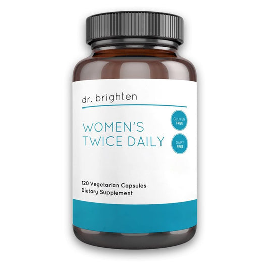 Pre-Order | Arrives in 5–10 Days – Dr. Brighten Women’s Twice Daily — Premium Women’s Multivitamin, Full-Spectrum with No Iron, Unique Nutrients, Higher B Vitamins — 120 Capsules