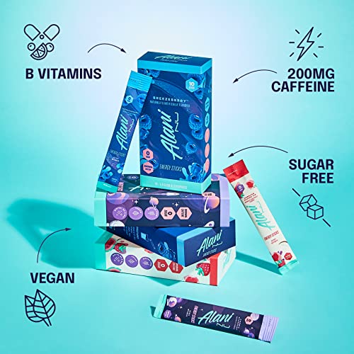 Pre-Order | Arrives in 5–10 Days – Alani Nu Energy Stick Packets, Activate with Water, 200mg Caffeine, Zero Sugar, 30mcg Biotin, Formulated with Amino Acids Like L-Theanine to Prevent Crashing, Breezeberry, 10 Sticks Per Pack
