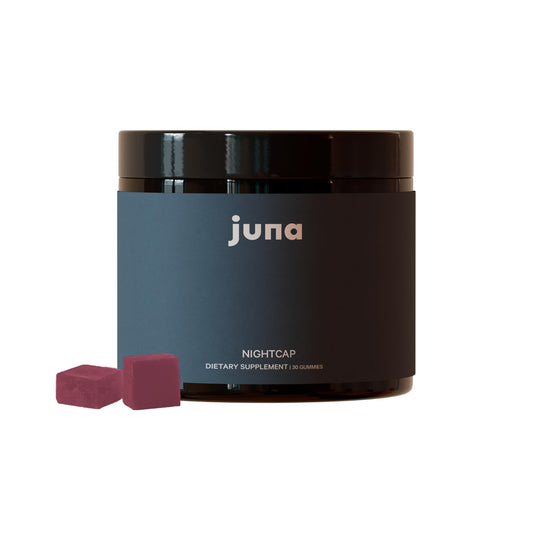 Juna Nightcap Sleep Gummies – Sugar-Free, All-Natural Sleep Aid with Low-Dose Melatonin, Tart Cherry, GABA, Magnesium, Chamomile & Passionflower – 30 Servings
