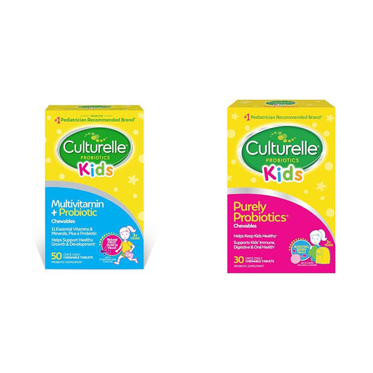 Pre-Order | Arrives in 5–10 Days – Culturelle Kids Complete Chewable Multivitamin + Probiotic for Kids & Kids Chewable Daily Probiotic for Kids