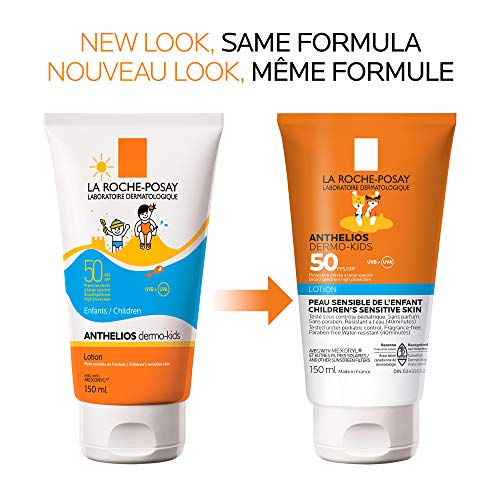 La Roche-Posay Kids Sunscreen, Anthelios Face & Body Sunblock Lotion SPF50 for children & toddlers, Water-resistant, Oxybenzone-Free & Paraben-Free, Pediatrician & Dermatologist Tested, 150M
