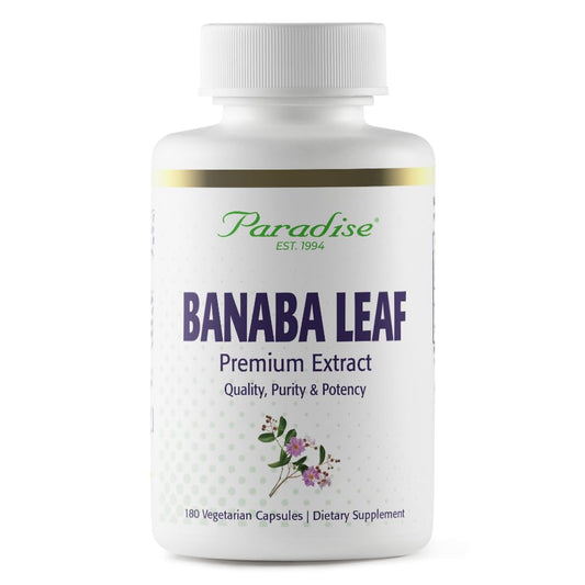 Paradise Herbs, Banaba Leaf, 12:1 Concentrated Extract, 250 mg, Vegan, Gluten-Free, Non-GMO, 180 Capsules