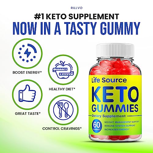 Life Source Keto ACV Gummies Keto Life Source ACV Advanced Formula Shark Plus Apple Cider Vinegar Keto Tank Gummies Dietary Supplement B12 Beet Root Juice Men Women (60 Gummies)