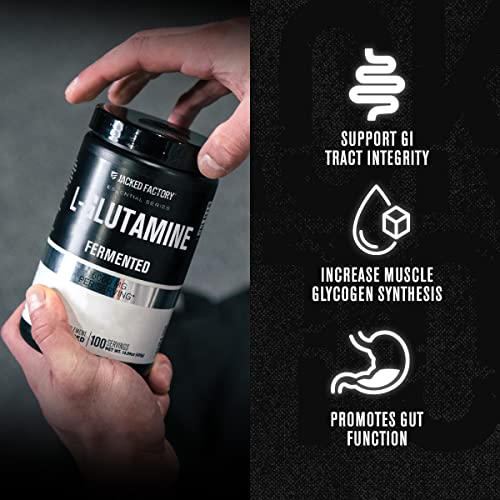 L-Glutamine Powder 500g, 100 Servings - Vegan Fermented L Glutamine Powder for Post Workout Muscle Recovery, Immunity, Digestive Health - Tested & Trusted, No Artificial Fillers - Unflavored