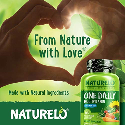 NATURELO One Daily Multivitamin for Men 50+ - with Vitamins & Minerals + Organic Whole Foods - Supplement to Boost Energy, General Health - Non-GMO - 120 Capsules - 4 Month Supply
