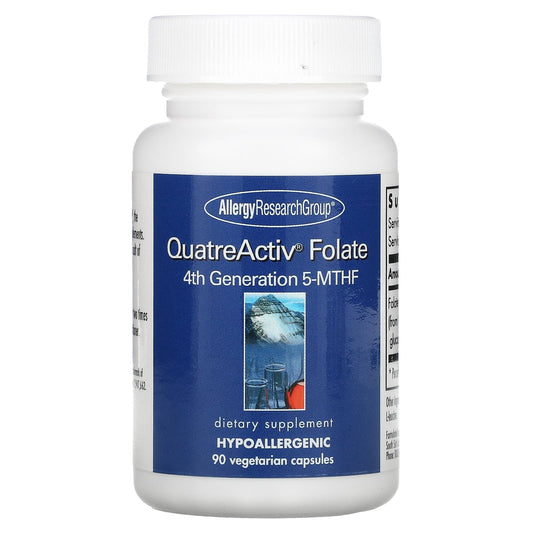 Pre-Order | Arrives in 5–10 Days – Allergy Research Group
QuatreActiv Folate, 4th Generation 5-MTHF, 90 Vegetarian Capsules