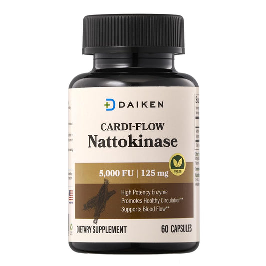 Pre-Order | Arrives in 5–10 Days – DAIKEN Nattokinase 5,000 FU, High Potency Nattokinase Supplement, Non-GMO & Vegan, Lab Tested, 60 Capsules