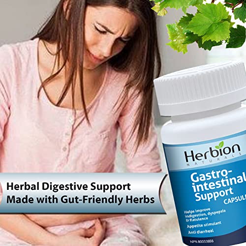 Herbion Naturals Gastro-Intestinal Capsules help with Indigestion, Dyspepsia, Flatulence, Nausea as well as Digestive Spasms Caused by Diarrhea while Stimulating Appetite. Seven Herbal Extracts. 20 Veggie Caps