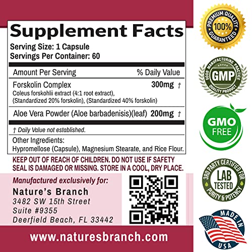Premium 100% Ultra Pure Forskolin for Weight Loss Max Strength w/ 40% Standardized Coleus Forskohlii Root Extract Powder Belly Buster Supplement - Extreme Keto Advanced Boost Complex - 60 Diet Pills