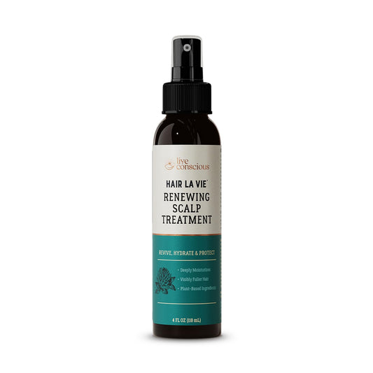 Live Conscious by Hair La Vie Renewing Scalp Treatment - Hair Thickening Spray & Scalp Treatment - Add Volume to Hair and Soothe Scalp for Hair Growth, 4 fl oz.