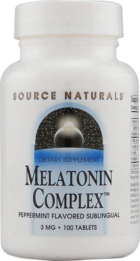 Pre-Order | Arrives in 5–10 Days – Source Naturals Sleep Science Melatonin Complex with GABA 3 mg Peppermint Flavored - 100 Lozenges