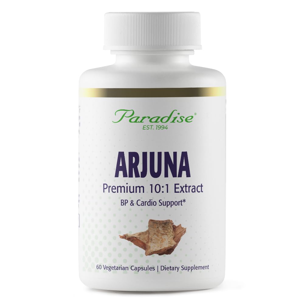 Pre-Order | Arrives in 5–10 Days – Paradise Herbs Arjuna, Cardiovascular Support, Blood Pressure Maintenance, Heart Health, Antioxidant Supplement, Vegan, Non-GMO, Gluten Free, 60 Vegetarian Capsules