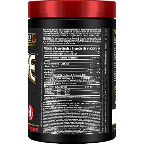 ALLMAX Nutrition Aminocore Bcaa - 8g Bcaas - 100% Pure Branch Chained Amino Acids - Gluten Free 315 gram Fruit Punch