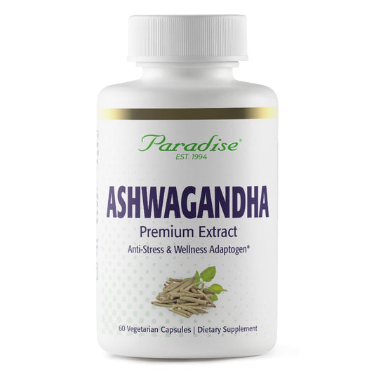 Paradise Herbs Organic Ashwagandha, Ayurvedic Adaptogen, Vegan, Non GMO, Gluten Free, 60 Vegetarian Capsules