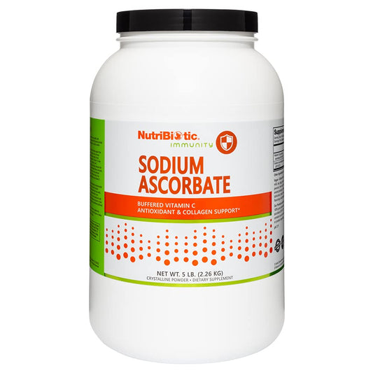 NutriBiotic - Sodium Ascorbate Buffered Vitamin C Powder, 5 Lb | Vegan, Non-Acidic & Easier on Digestion Than Ascorbic Acid | Essential Immune Support & Antioxidant Supplement | Gluten & GMO Free