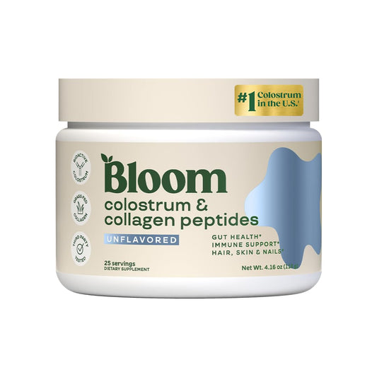 Pre-Order | Arrives in 5–10 Days – 
Bloom Nutrition Bovine Colostrum Powder with Vitamin B-12 for Gut Health, Immune Support, Hair Growth & Beauty Supplement | Unflavored, 25 Servings