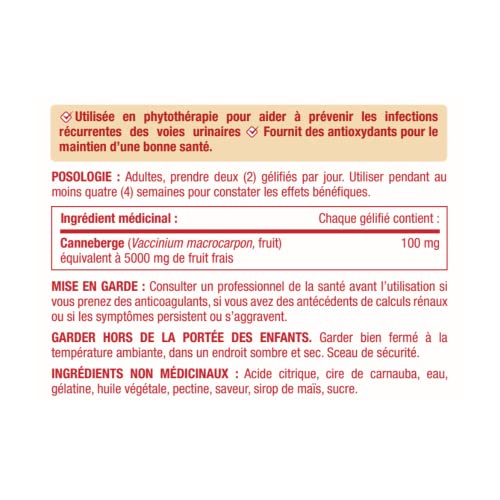 Nature's Bounty Cranberry Gummies Herbal Supplement, Helps Prevent Recurrent UTIs, 60 Gummies, Multi-colored