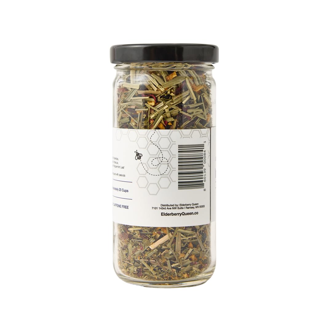 Immunity Infusion Loose Leaf Tea, Pure Natural Herbal Tea Blend with Elderberry, Hibiscus, and Peppermint (2 ounce)