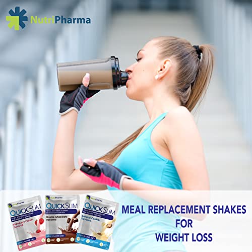 Quick Slim Meal Replacement Shake for Weight Loss, 30 Servings, 20g Protein, 27 Vitamins & Minerals, Dietary Fiber, Low Carb, Gluten Free