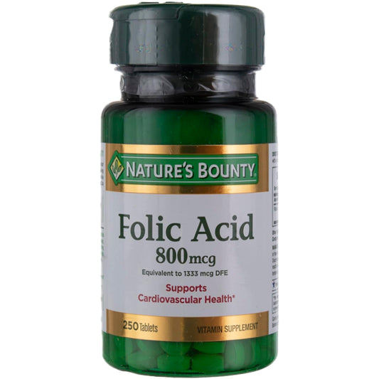Nature's Bounty Folic Acid 800 mcg Tablets Maximum Strength 250 ea