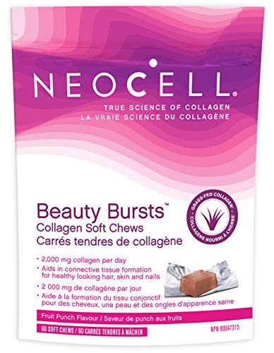 NeoCell Beauty Bursts Collagen Soft Chews, Supports Healthy Looking Hair, Skin and Nails, Source of Antioxidants, 60 chews