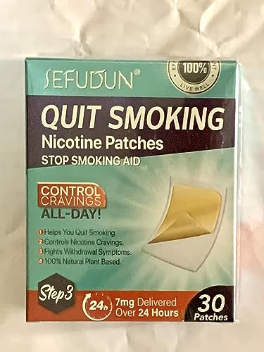 Quit Smoking Patches Step 3 - 7 mg, Quit Patches 30 Count- Stop Aid to Help Quit That Work, Transdermal System Patch - Delivered Over 24 Hours, Behavioral Support Program Information Included (Step3-30PC)