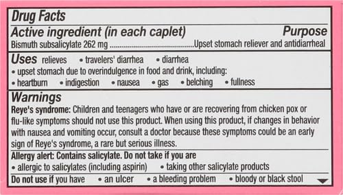 Pepto Bismol Caplets, 24 Count, for Relief of Gas, Anti Diarrhea, Heartburn, Nausea, Upset Stomach, and Indigestion