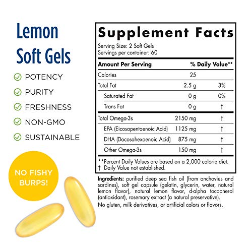 Pre-Order | Arrives in 5–10 Days – Nordic Naturals ProOmega 2000, Lemon Flavor - 120 Soft Gels - 2150 mg Omega-3 - Ultra High-Potency Fish Oil - EPA & DHA - Promotes Brain, Eye, Heart, & Immune Health - Non-GMO - 60 Servings
