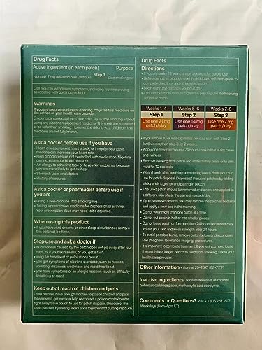 Quit Smoking Patches Step 3 - 7 mg, Quit Patches 30 Count- Stop Aid to Help Quit That Work, Transdermal System Patch - Delivered Over 24 Hours, Behavioral Support Program Information Included (Step3-30PC)