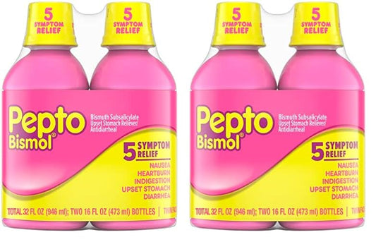 Pepto Bismol Regular Strength Liquid - Total: 32 oz (16 oz X 2) (Pack of 2)