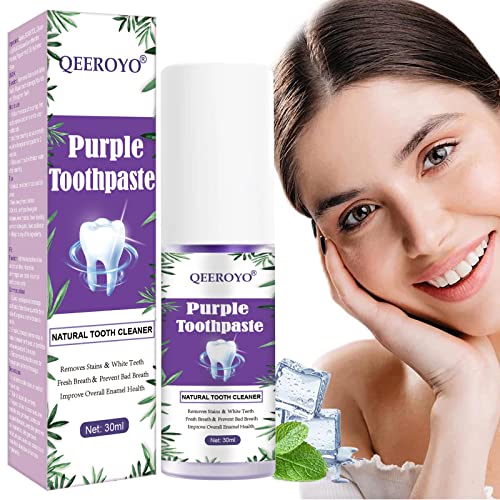 Purple Toothpaste, Teeth Whitening Sensitive Teeth Toothpaste, Purple Teeth Whitening, Tooth Stain Removal, Deeply Cleaning Gums, Stain Removal, Brightness ＆Reduce Yellowin, 30ml
