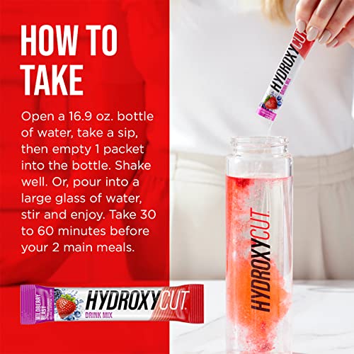 Hydroxycut Drink Mix Weight Loss for Women & Men Weight Loss Supplement Energy Drink Powder Metabolism Booster for Weight Loss Wildberry Blast, 21 Packets (packaging May Vary)