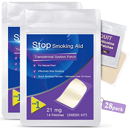 Telanshare 28 Packs | 21mg | Nicotine Patches Step 1 to Help Quit Smoking, Stop Smoking Aids That Work Quick, Harmless & Effectively Transdermal System Patch