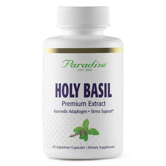 Paradise Herbs Organic Holy Basil Supplement, Active Whole Spectrum Extract, Super Potent, Ultra Pure, Vegan, Non-GMO, Gluten Free, 60 Vegetarian Capsules