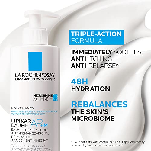 La Roche-Posay Lipikar Balm AP+M body lotion for dry skin, ECZEMA-prone cream with Shea Butter & Niacinamide. Anti-Itch, itchy skin relief for face, body & hands. Babies, children & adults, 400ml.