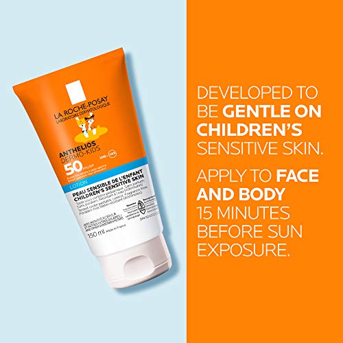 La Roche-Posay Kids Sunscreen, Anthelios Face & Body Sunblock Lotion SPF50 for children & toddlers, Water-resistant, Oxybenzone-Free & Paraben-Free, Pediatrician & Dermatologist Tested, 150M