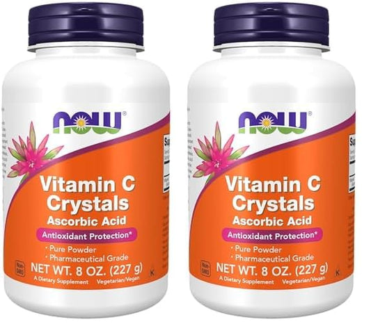 NOW Supplements, Vitamin C Crystals (Ascorbic Acid) Powder, Antioxidant Protection*, 8-Ounce (Pack of 2)