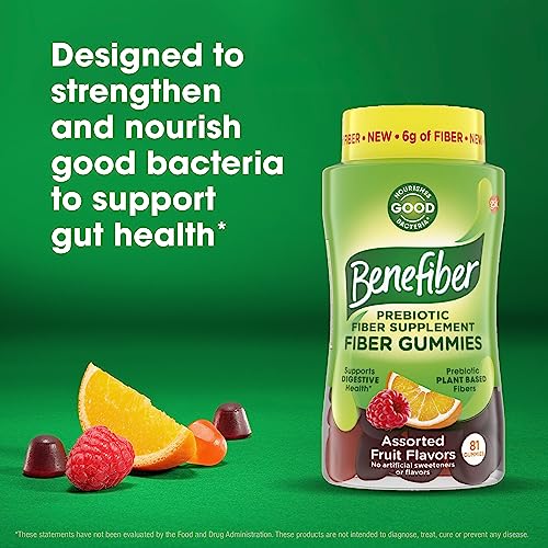 Pre-Order | Arrives in 5–10 Days – Benefiber Prebiotic Fiber Supplement Gummies for Digestive Health, Assorted Fruit Flavor - 81 Count