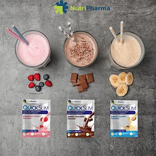 Quick Slim Meal Replacement Shake for Weight Loss, 30 Servings, 20g Protein, 27 Vitamins & Minerals, Dietary Fiber, Low Carb, Gluten Free