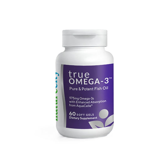 NatureCity True-Omega-3 975mg Omega-3 Fish Oil Supplements with Enhanced Absorption from AquaCelle for Heart, Brain & Joint Support (60 SoftGels) Burpless Fish Oil Pills