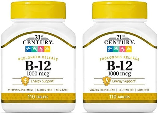 21st Century B 12 1000 mcg Prolonged Release Tablets, 110 Count (Pack of 2)