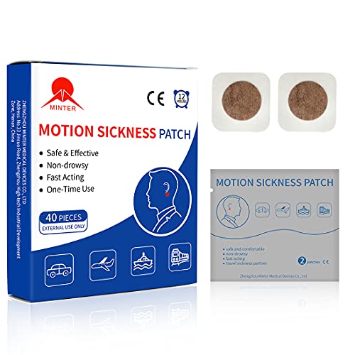 MT Healthy 40ct Motion Sickness Patches, Seasick Patches for Cruise, Dizziness Vertigo Relief, Anti Vomiting for Adults & Kids