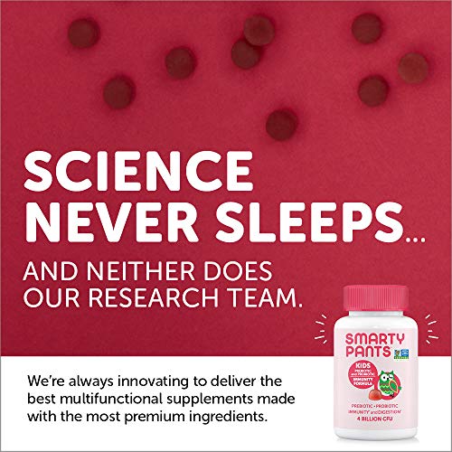 SmartyPants Kids Probiotic Immunity Gummies: Prebiotics & Probiotics for Immune Support & Digestive Comfort, Strawberry Crème, Vegan Gummy Vitamins, 60 Count, 30 Day Supply, No Refrigeration Required