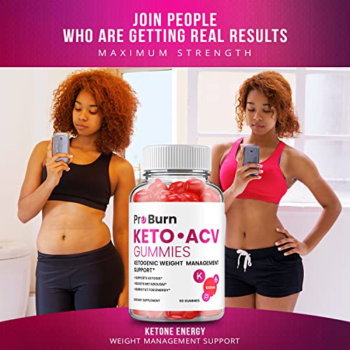 Pro Burn Keto Plus ACV Gummies Pro Burn ACV Advanced Keto Formula Shark Plus Apple Cider Vinegar Keto Tank Gummies Dietary Supplement B12 Beet Root Juice (60 Gummies)