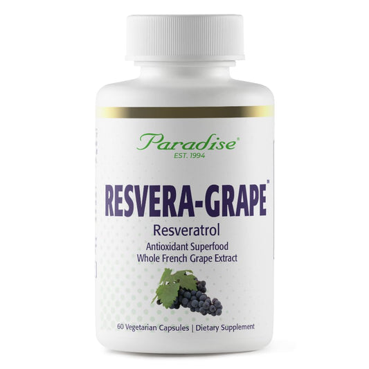 Paradise Herbs Resveragrape, Resveratrol + Polyphenols + Opc's, Super Potent, Ultra Pure, Non-GMO, Gluten Free, 60 Vegetarian Capsules