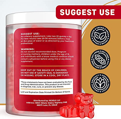 Keto ACV Gummies 1500 mg - ACV Keto Gummies Vegan Natural Advanced ACV Keto Gummies - Low Carbs ACV Gummies for Detox Cleanse, Gelatin-Free ACV Gummies - 60 pcs