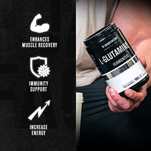 L-Glutamine Powder 500g, 100 Servings - Vegan Fermented L Glutamine Powder for Post Workout Muscle Recovery, Immunity, Digestive Health - Tested & Trusted, No Artificial Fillers - Unflavored